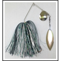 Spinnerbait - Snow White 3/4 oz. .051 wire White, Black, and Dark Green